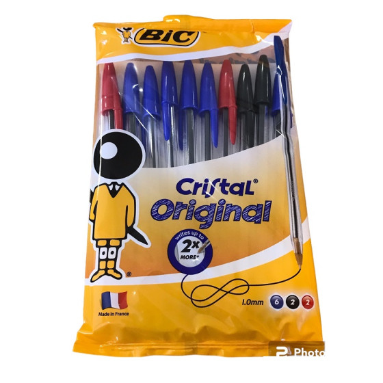PACK 10 STYLOS BIC CRISTAL...