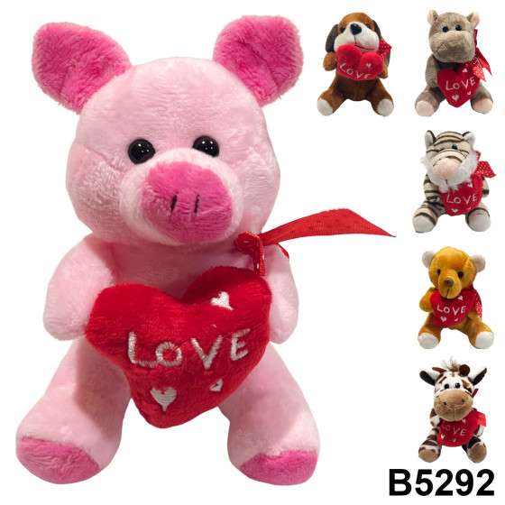 SACHET 12 PELUCHES COEUR 6MODEL