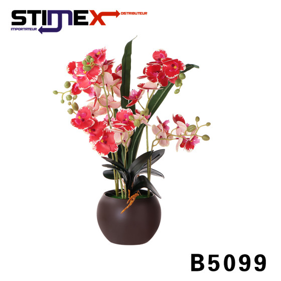 POT ORCHIDEE ROND MARRON 43CM