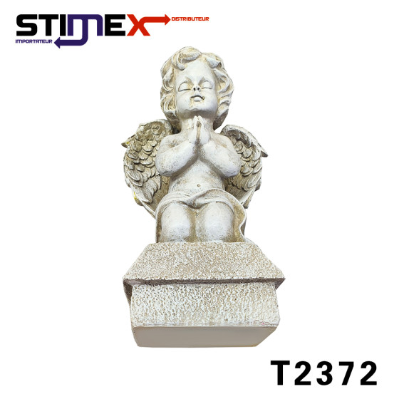 ANGE SOCLE GRIS 24X12CM