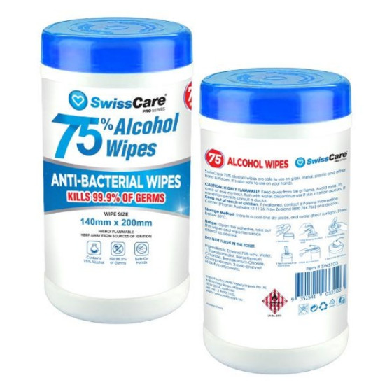 LINGETTE 75% ALCOOL 140X200mm