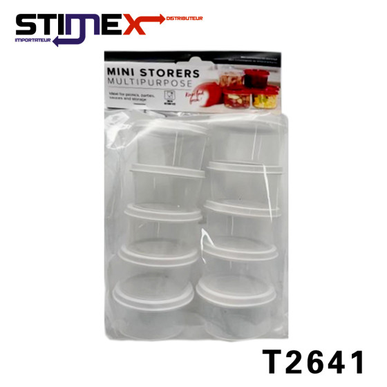 SET 10 MINI BOITES PLASTIQUES