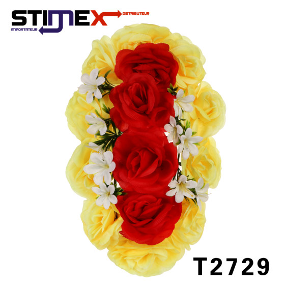 COURONNE GROSSE FLEUR ROUGE...