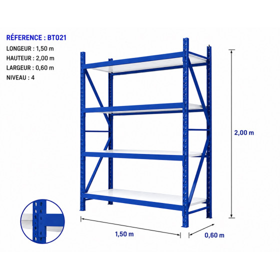 ETAGERE L1500XW60XH200 (2...