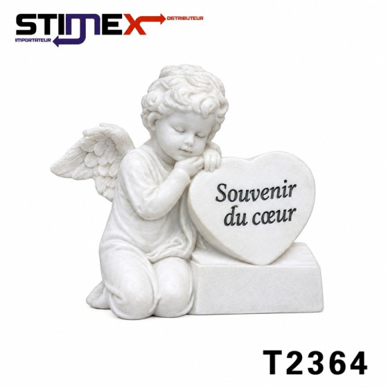 ANGE SOUVENIR DE COEUR 12X12CM