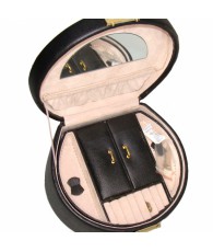 COFFRET BIJOUX CUIR ROND