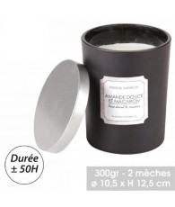 BOUGIE PARFUMEE AMANDE DCE/MACARON -2 MECHES 50H  C8