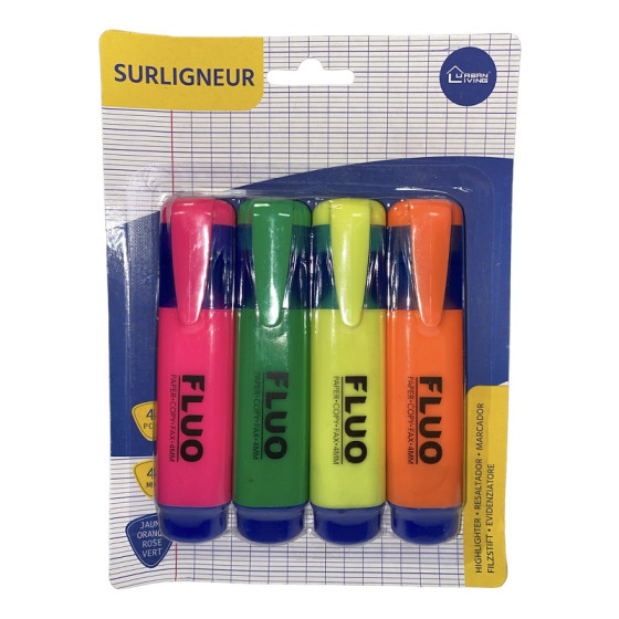 MARQUEUR FLUO X4PCS 